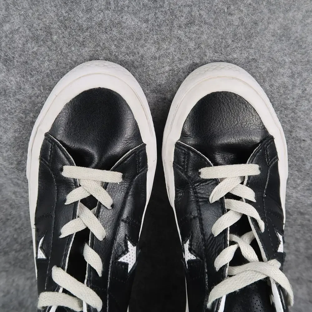 Converse Shoes Kids 3 Sneakers One Star Ox Junior Black Leather Trainer Lace Up